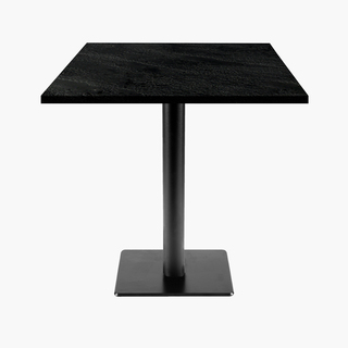 photo 1 tables carrées 70x70cm pied noir - noir moon - lot de 4 tables