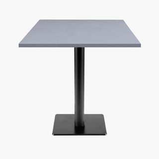 photo 1 tables carrées 70x70cm pied noir - gris perle - lot de 4 tables