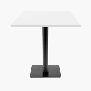 photo 1 tables carrées 70x70cm pied noir - blanc 1026vv - lot de 4 tables