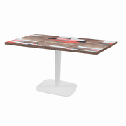 Photo 1 matériel référence RNDB11070ME1138U: Tables rectangulaires 110 x 70cm pied blanc - redden wood - Lot de 2 tables