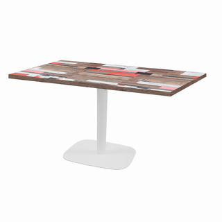 photo 1 tables rectangulaires 110 x 70cm pied blanc - redden wood - lot de 2 tables