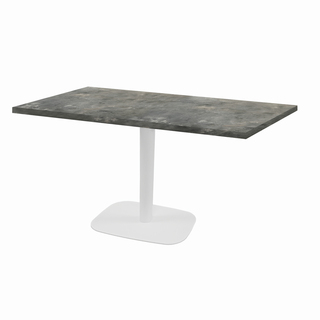photo 1 tables rectangulaires 110 x 70cm pied blanc - pierre metallisee - lot de 2 tables