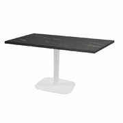 Photo 1 matériel référence RNDB11070ME3476P: Tables rectangulaires 110 x 70cm pied blanc - marbre elite - Lot de 2 tables