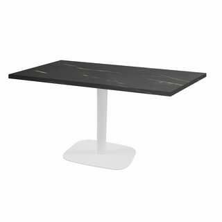 photo 1 tables rectangulaires 110 x 70cm pied blanc - marbre elite - lot de 2 tables