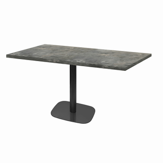 photo 1 tables rectangulaires 110 x 70cm pied noir - pierre metallisee - lot de 2 tables