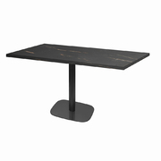 Photo 1 matériel référence RNDN11070ME3476P: Tables rectangulaires 110 x 70cm pied noir - marbre elite - Lot de 2 tables