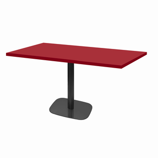 photo 1 tables rectangulaires 110 x 70cm pied noir - rouge - lot de 2 tables
