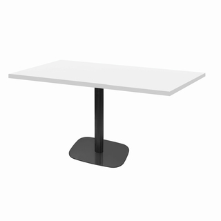 photo 1 tables rectangulaires 110 x 70cm pied noir - blanc 1026vv - lot de 2 tables