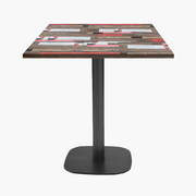 Photo 1 matériel référence RNDN77E1138U: Tables carrées 70x70cm pied noir - redden wood - Lot de 4 tables
