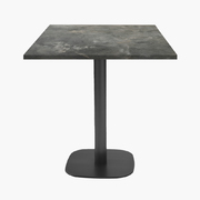 Photo 1 matériel référence RNDN77E121P: Tables carrées 70x70cm pied noir - pierre metallisee - Lot de 4 tables