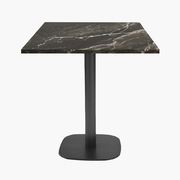 Photo 1 matériel référence RNDN77E1456P: Tables carrées 70x70cm pied noir - marbre royal - Lot de 4 tables