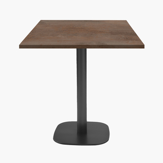 photo 1 tables carrées 70x70cm pied noir - oxydo bronze - lot de 4 tables