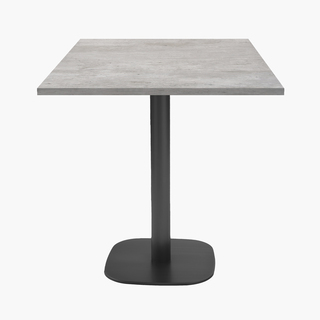 photo 1 tables carrées 70x70cm pied noir - beton naturel - lot de 4 tables
