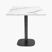Photo 1 matériel référence RNDN77E5145SOLID: Tables carrées 70x70cm pied noir - marbre blanc - Lot de 4 tables