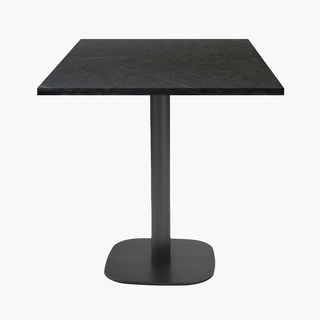 photo 1 tables carrées 70x70cm pied noir - marquina - lot de 4 tables