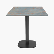 Photo 1 matériel référence RNDN77E5628MP: Tables carrées 70x70cm pied noir - gris rouille - Lot de 4 tables