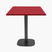 Photo 1 matériel référence RNDN77EU04B-4058: Tables carrées 70x70cm pied noir - rouge - Lot de 4 tables