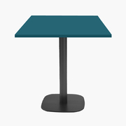 Photo 1 matériel référence RNDN77EU04B-6239: Tables carrées 70x70cm pied noir - bleu prusse - Lot de 4 tables