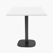 Photo 1 matériel référence RNDN77EU9010: Tables carrées 70x70cm pied noir - blanc 1026vv - Lot de 4 tables