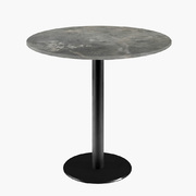 Photo 1 matériel référence ROME70ME121P: Tables rondes diametre 70cm pied noir - pierre metallisee - Lot de 4 tables