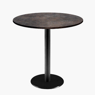 photo 1 tables rondes diametre 70cm pied noir - volcanic ash - lot de 4 tables