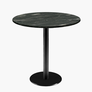 photo 1 tables rondes diametre 70cm pied noir - calypso - lot de 4 tables