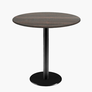 photo 1 tables rondes diametre 70cm pied noir - hipster bronze - lot de 4 tables