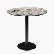 Photo 1 matériel référence ROME70ME3475P: Tables rondes diametre 70cm pied noir - terrazzo cepp - Lot de 4 tables