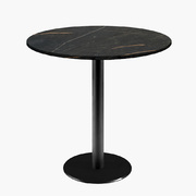 Photo 1 matériel référence ROME70ME3476P: Tables rondes diametre 70cm pied noir - marbre elite - Lot de 4 tables