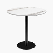 Photo 1 matériel référence ROME70ME5145SOLID: Tables rondes diametre 70cm pied noir - marbre blanc - Lot de 4 tables