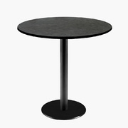 Photo 1 matériel référence ROME70ME5156SOLID: Tables rondes diametre 70cm pied noir - marquina - Lot de 4 tables