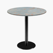 Photo 1 matériel référence ROME70ME5628MP: Tables rondes diametre 70cm pied noir - gris rouille - Lot de 4 tables
