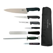 Photo 1 matériel référence F202: Ensemble de couteaux Victorinox Hygiplas et Vogue avec couteau chef 25,5cm et étui 